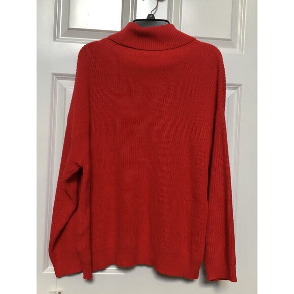 Bar III SWEATER-TOPS RED PLUS SIZE 2X TURTLE NECK AND V OPEN AND THE CHEST  KNIT - Picture 5 of 10